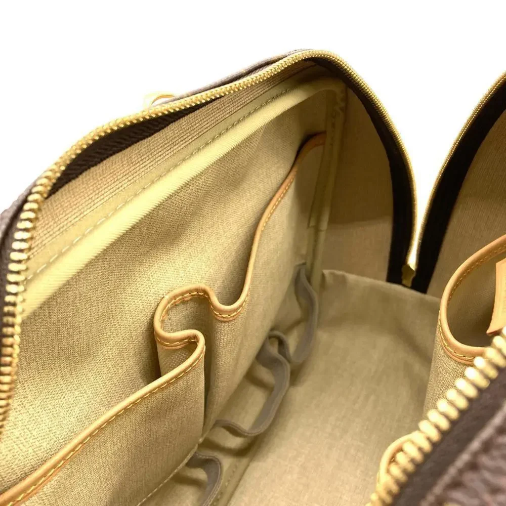 LOUIS VUITTON Brown Monogram Leather Deauville Tote Bag